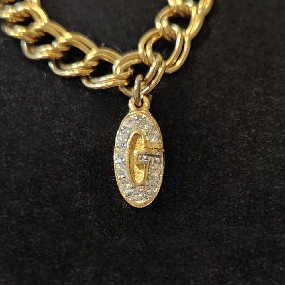 Givenchy Gold Chainlink Statement Bracelet W/ G C… - image 3